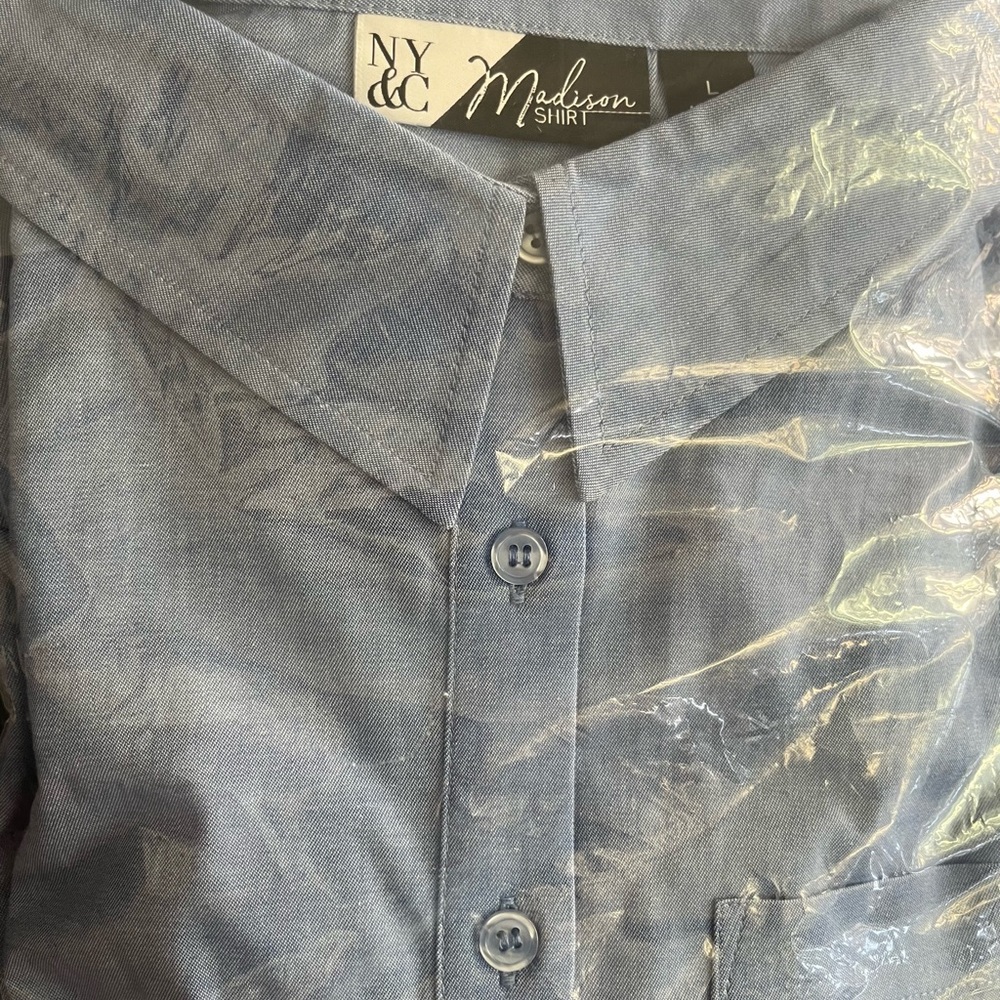 Light Chambray Boyfriend Button-Front Secret Snap - NY&C Madison